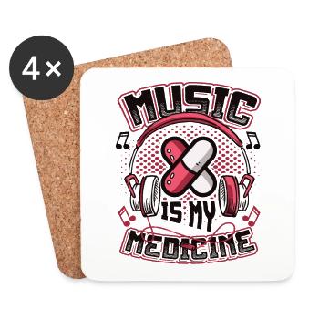 Music is my medicine Music lovers - Coasters (set of 4) - white - Front