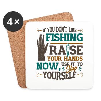 Funny fishing saying Fischer - Coasters (set of 4) - white - Front