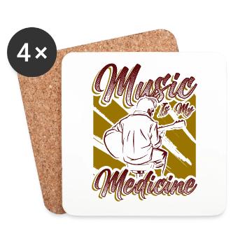 Music is my medicine Music lovers - Coasters (set of 4) - white - Front