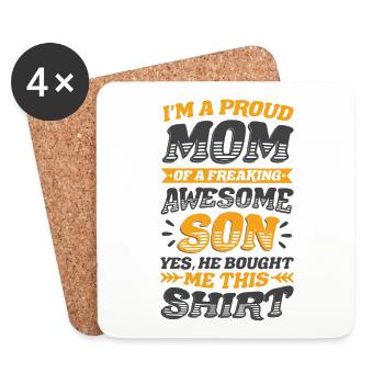 Stolze Mutter Eines Freaking Awesome Son - Untersetzer (4er-Set) - Weiß - Vorne