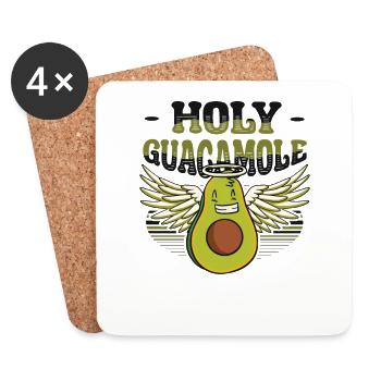 Guacamole sacré drôle d’avocat - Dessous de verre (lot de 4) - blanc - Devant