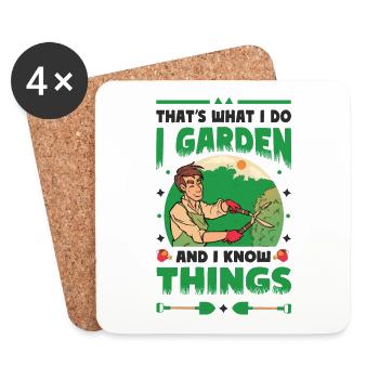 That's What I Do, I Garden And I Know Things - Coasters (set of 4) - white - Front