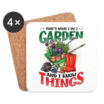 That's What I Do, I Garden And I Know Things - Coasters (set of 4) - white - Front