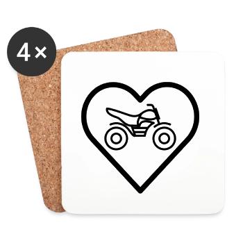 Motorcycle in the heart - Coasters (set of 4) - white - Front