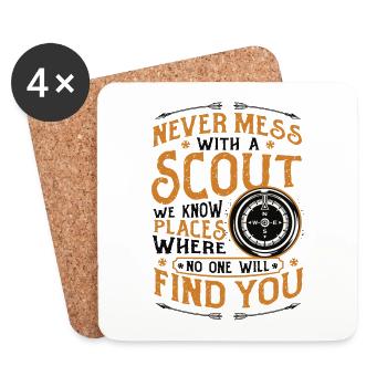 Never mess with a scout - Coasters (set of 4) - white - Front