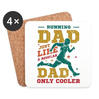 Running Dad, Just Like A Regular Dad, Only Cooler - Coasters (set of 4) - white - Front