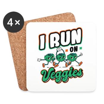 I run for Veggies - Coasters (set of 4) - white - Front
