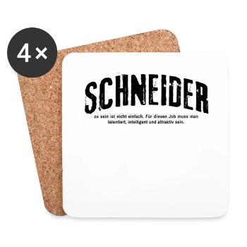 Schneider zu sein ist nicht einfach - Untersetzer (4er-Set) - Weiß - Vorne