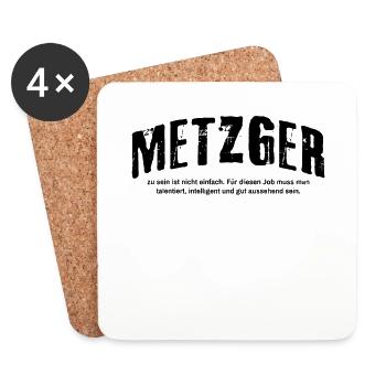 Metzger zu sein ist nicht einfach Fleischer - Untersetzer (4er-Set) - Weiß - Vorne