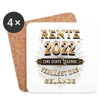 Rente 2022 eine echte Legende verlässt das Gelände - Untersetzer (4er-Set) - Weiß - Vorne