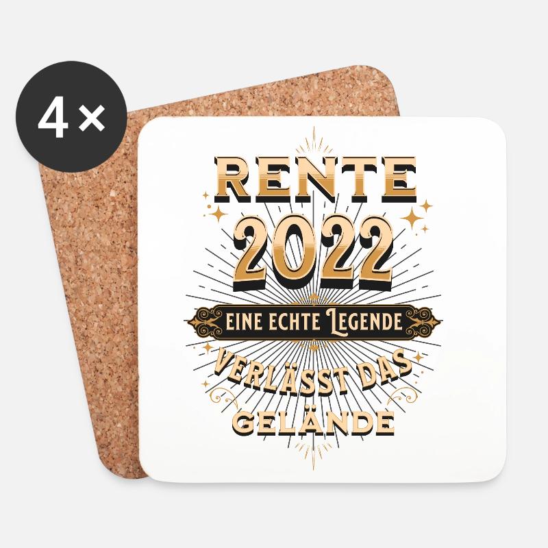 Rente 2022 eine echte Legende verlässt das Gelände - Untersetzer (4er-Set) - Weiß