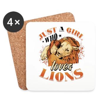 Juste une fille qui aime les femmes lions. - Dessous de verre (lot de 4) - blanc - Devant