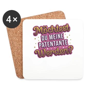 Möchtest Du meine Patentante werden ? - Untersetzer (4er-Set) - Weiß - Vorne
