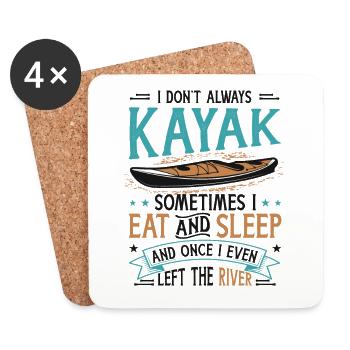 Don't Always Kayak River Kayak - Coasters (set of 4) - white - Front