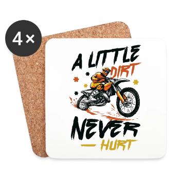 A bit of dirt doesn't hurt, motorcross. - Coasters (set of 4) - white - Front