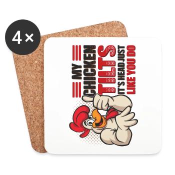 Mon poulet incline sa tête comme vous le faites. - Dessous de verre (lot de 4) - blanc - Devant