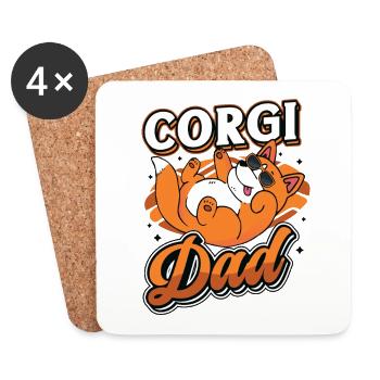 Corgi Dad - Coasters (set of 4) - white - Front