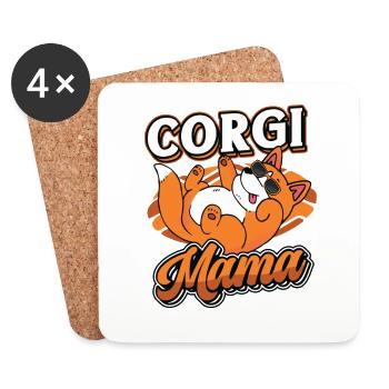 Corgi Mama pour femmes - Dessous de verre (lot de 4) - blanc - Devant