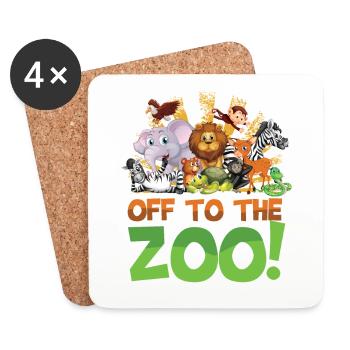 Off to the zoo - Coasters (set of 4) - white - Front