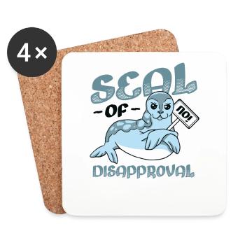 Seal of rejection say no. - Coasters (set of 4) - white - Front