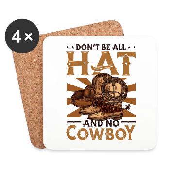 Don't Be All Hut und kein Cowboypferd Rodeo - Untersetzer (4er-Set) - Weiß - Vorne