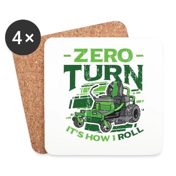 Zero Turn C’est comme ça que je roule Tondeuse à gazon - Dessous de verre (lot de 4) - blanc - Devant