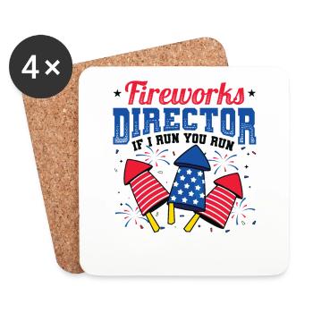 Fireworks Director If I Run You Run - Coasters (set of 4) - white - Front