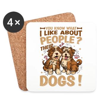 Wissen Sie, was ich an Menschen mag, deren Hunde. - Untersetzer (4er-Set) - Weiß - Vorne