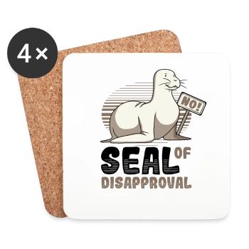 Seal of rejection say no. - Coasters (set of 4) - white - Front
