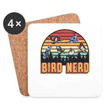 Bird Watching Nerd - Coasters (set of 4) - white - Front