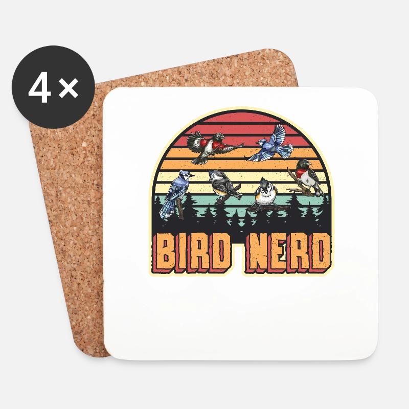 Vogelbeobachtung Nerd - Untersetzer (4er-Set) - Weiß