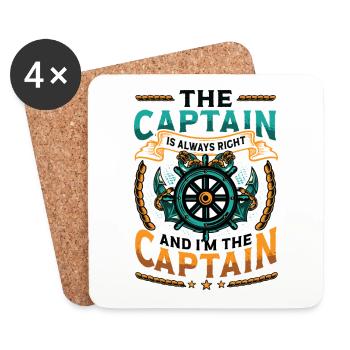 I am the captain I am always right - Coasters (set of 4) - white - Front