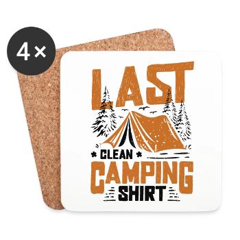 Funny Caper, letztes sauberes Camping. - Untersetzer (4er-Set) - Weiß - Vorne