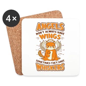 Angels Don't Always Have Wings. - Coasters (set of 4) - white - Front