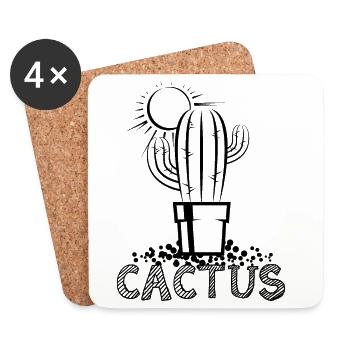 Cactus Cactus Cactus Symbol Sand Desert Graphic - Coasters (set of 4) - white - Front