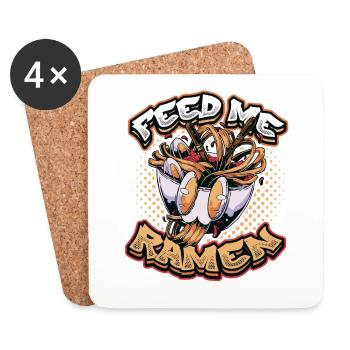 Feed Me Ramen Nudeln - Untersetzer (4er-Set) - Weiß - Vorne