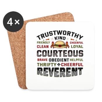 Scout Character Traits Scouting - Coasters (set of 4) - white - Front