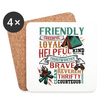 Scout Character Traits Scouting - Coasters (set of 4) - white - Front