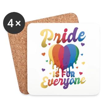 Stolz ist für alle. Vielfalt Buntes LGBT-Herz. - Untersetzer (4er-Set) - Weiß - Vorne