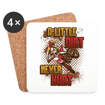 A bit of dirt doesn't hurt, motorcross. - Coasters (set of 4) - white - Front