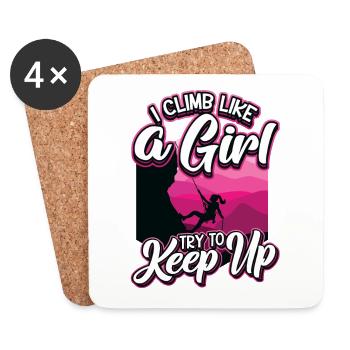 I climb like a girl. - Coasters (set of 4) - white - Front