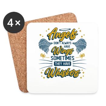 Angels Don't Always Have Wings. - Coasters (set of 4) - white - Front