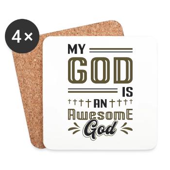 My God is a great God. - Coasters (set of 4) - white - Front