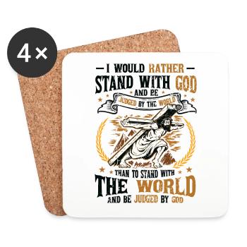 Stand with God, Christian religion. - Coasters (set of 4) - white - Front
