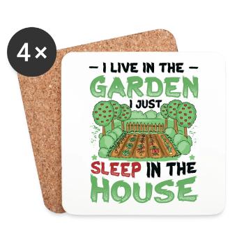 I Live In The Garden Lover, Gartenarbeit. - Untersetzer (4er-Set) - Weiß - Vorne