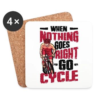 When Nothing Goes Right, Go Cycle, Fahrrad fahren. - Untersetzer (4er-Set) - Weiß - Vorne
