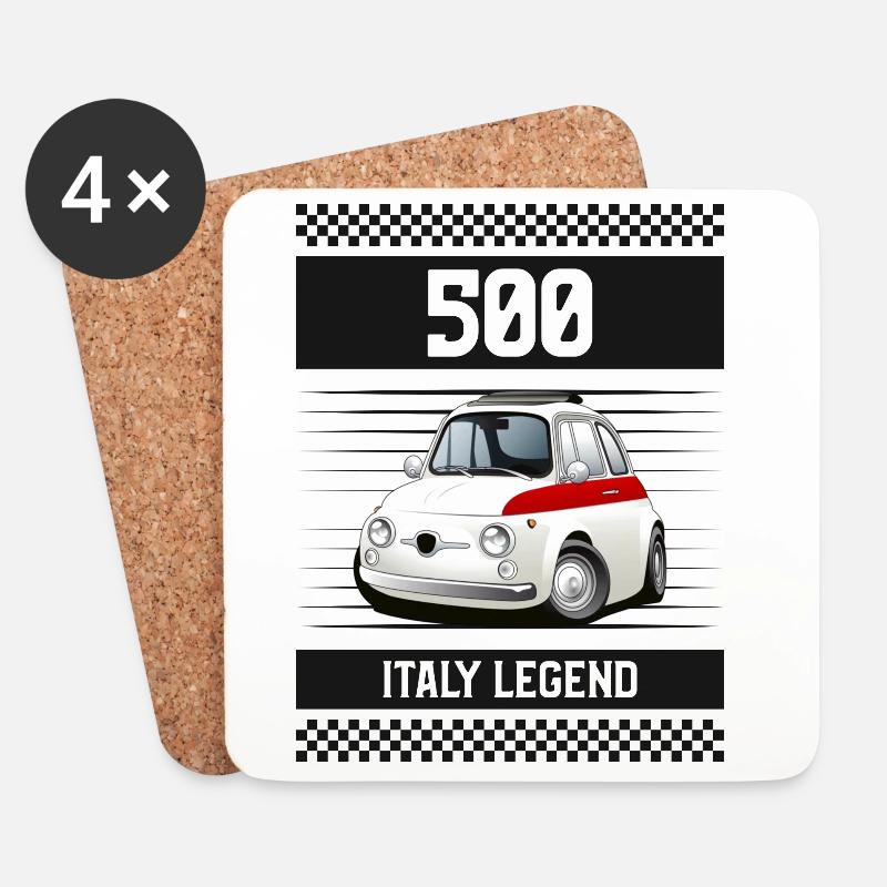 Italien Legende 500 - Untersetzer (4er-Set) - Weiß