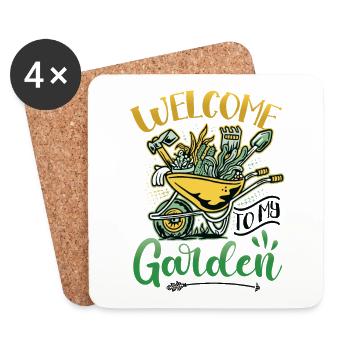 Welcome To My Garden - Gardening - Coasters (set of 4) - white - Front