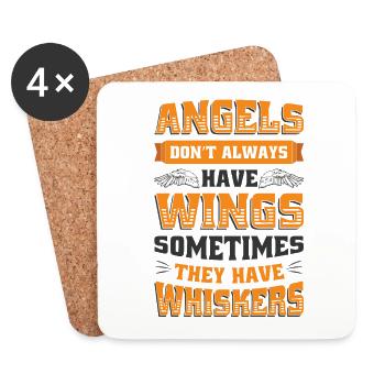 Angels Don't Always Have Wings. - Coasters (set of 4) - white - Front