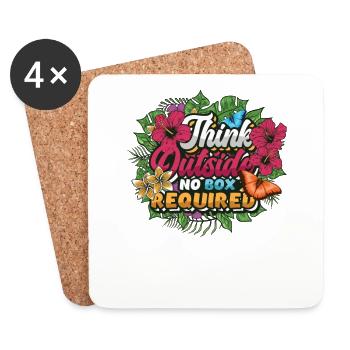 Think Outside, Garten- und Naturliebhaber - Untersetzer (4er-Set) - Weiß - Vorne